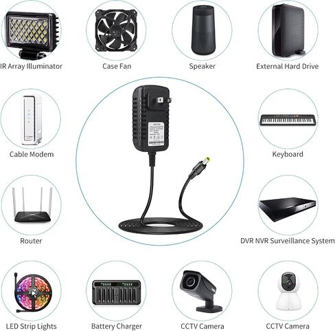 12V 3A Power Supply Adapter, Yetaida Wall Mounted AC 110-240V to DC 12V Transformers, Switching Power Supply for 12V LED Strip Lights,12 Volt 3 Amp Power Adaptor with 5.5 x 2.5mm US Plug in Saudi Arabia