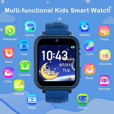 Kids Smart Watches Girls, Smart Watch for Kids Toys with 24 Games Camera Video Recorder Music Player Alarm Calculator Calendar Stopwatch Flashlight Pedometer Gifts for Girls Ages 3-12 Years Old in Saudi Arabia