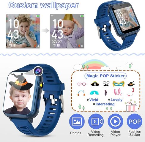 Kids Smart Watches Girls, Smart Watch for Kids Toys with 24 Games Camera Video Recorder Music Player Alarm Calculator Calendar Stopwatch Flashlight Pedometer Gifts for Girls Ages 3-12 Years Old in Saudi Arabia