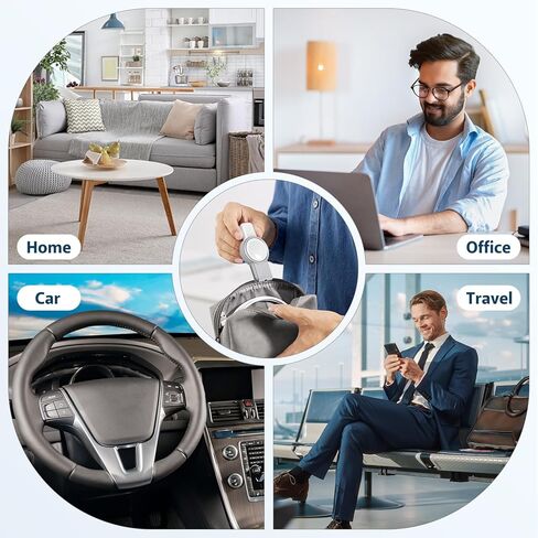 شاحن محمول لساعة Apple، شاحن iWatch 2 في 1 لاسلكي مغناطيسي USB C وUSB A شاحن سفر لاسلكي سريع الشحن متوافق مع iWatch Ultra/Series 9/8/7/6/SE/SE2/5/4/3/2/1 (رمادي) in Kuwait