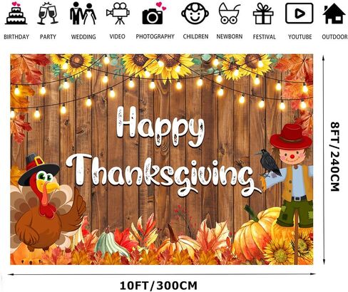 7x5ft Happy Thanksgiving Backdrop Thanksgiving Photo Backdrop Thanksgiving Pumpkin Backdrop Fall Thanksgiving Party Banner F203 in Saudi Arabia