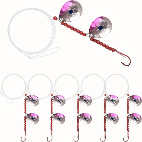 Walleye Spinner Rig,Fishing Lure Rig Crawler Harness Spinner Walleye Rig Kit Live Bait Rig with Colorado Blade Octopus Hooks for Walleye Trout Salmon Saltwater Freshwater in Kuwait