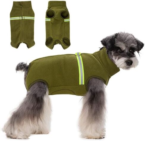 Dog Warm Coat, Polar Fleece Dog Pajamas Bodysuit for Small Medium Dogs Cats Walking Hiking Travel Sleeping, Cold Weather Puppy Vest Clothing, Stand Collar Thermal Doggie Winter Onesie Clothes in Saudi Arabia