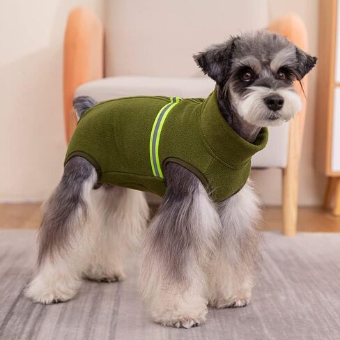 Dog Warm Coat, Polar Fleece Dog Pajamas Bodysuit for Small Medium Dogs Cats Walking Hiking Travel Sleeping, Cold Weather Puppy Vest Clothing, Stand Collar Thermal Doggie Winter Onesie Clothes in Saudi Arabia