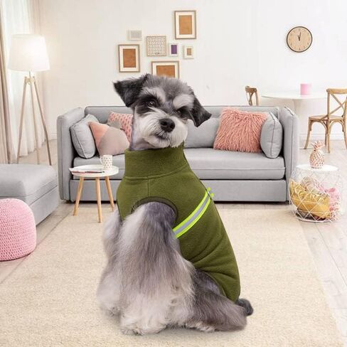 Dog Warm Coat, Polar Fleece Dog Pajamas Bodysuit for Small Medium Dogs Cats Walking Hiking Travel Sleeping, Cold Weather Puppy Vest Clothing, Stand Collar Thermal Doggie Winter Onesie Clothes in Saudi Arabia