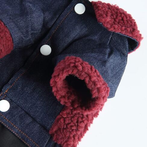 Winter Coats for Large Medium Dogs,Fleece Denim Warm Puppy Jacket for Cold Weather,V-Collar Dog Vest Sweater Clothes in Saudi Arabia