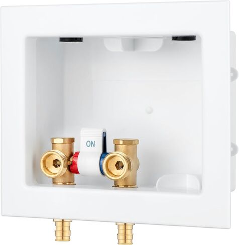 Washing Machine Outlet Box Thread Sweat, Single Control Valve with Stainless Steel Hammer Arrestors, Inlet 1/2 inch NPT Thread or Sweat x Outlet 3/4 inch Male Thread LI-XYJH-611-M in Kuwait