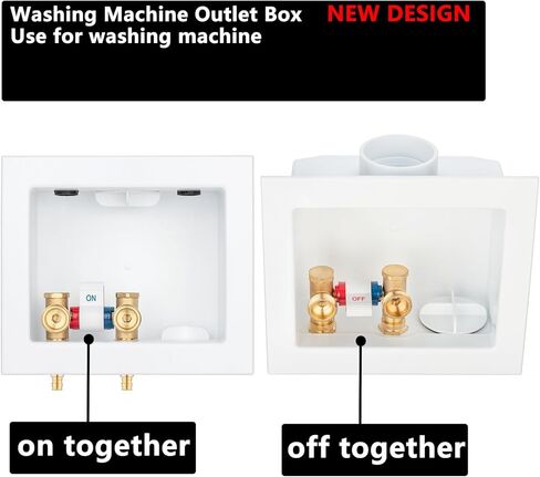 Washing Machine Outlet Box Thread Sweat, Single Control Valve with Stainless Steel Hammer Arrestors, Inlet 1/2 inch NPT Thread or Sweat x Outlet 3/4 inch Male Thread LI-XYJH-611-M in Kuwait