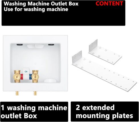 Washing Machine Outlet Box Thread Sweat, Single Control Valve with Stainless Steel Hammer Arrestors, Inlet 1/2 inch NPT Thread or Sweat x Outlet 3/4 inch Male Thread LI-XYJH-611-M in Kuwait