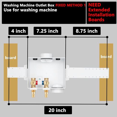 Washing Machine Outlet Box Thread Sweat, Single Control Valve with Stainless Steel Hammer Arrestors, Inlet 1/2 inch NPT Thread or Sweat x Outlet 3/4 inch Male Thread LI-XYJH-611-M in Kuwait