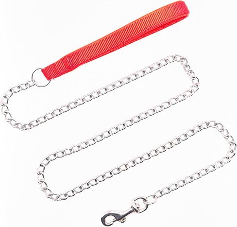 Chain Leash for Small Dogs, Heavy Duty Metal Dog Lead Durable Strong Chew Proof Puppy Leashes for Small Medium Large Breed Pet Dogs, 2.0mm * 4ft Black Handle in Saudi Arabia