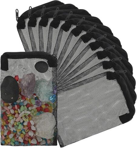 Lusofie 20 Pcs Aquarium Filter Media Bag Mesh Bags with Zipper 4" X 6" Small Fish Tank Filter Small Mesh Bags Reusable Small Aquarium Filter Bag for Activated Carbon Filter Stones Ceramic Rings in Saudi Arabia
