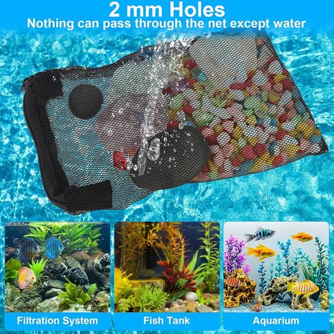 Lusofie 20 Pcs Aquarium Filter Media Bag Mesh Bags with Zipper 4" X 6" Small Fish Tank Filter Small Mesh Bags Reusable Small Aquarium Filter Bag for Activated Carbon Filter Stones Ceramic Rings in Saudi Arabia