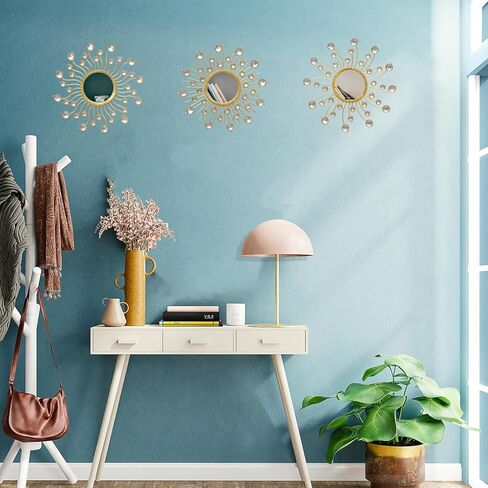 Mirror Decor Sunburst Mirrors Metal Sun Mirror Wall Decor Wall Mirror Home Decorative Wall Art for Living Room Bedroom Entryway in Saudi Arabia