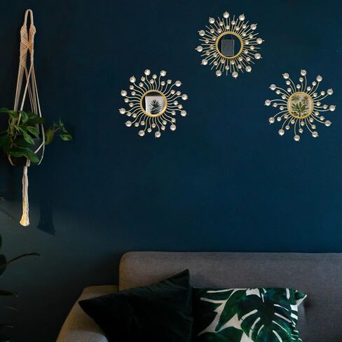 Mirror Decor Sunburst Mirrors Metal Sun Mirror Wall Decor Wall Mirror Home Decorative Wall Art for Living Room Bedroom Entryway in Saudi Arabia