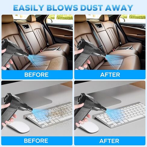 Compressed Air Duster - 130000RPM(Wind Speed 62M/S) Rechargeable Electric Air Duster,Cordless Handheld Mini Turbo Jet Fan, Portable air Blower for Computer, PC, Keyboard, Car and Home in Saudi Arabia