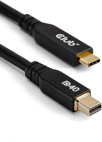كابل Club 3D CAC-1561 USB من النوع C إلى Mini DP 2.1 كابل معتمد ثنائي الاتجاه VESA DP40 M/M 2m/6.56ft in Kuwait