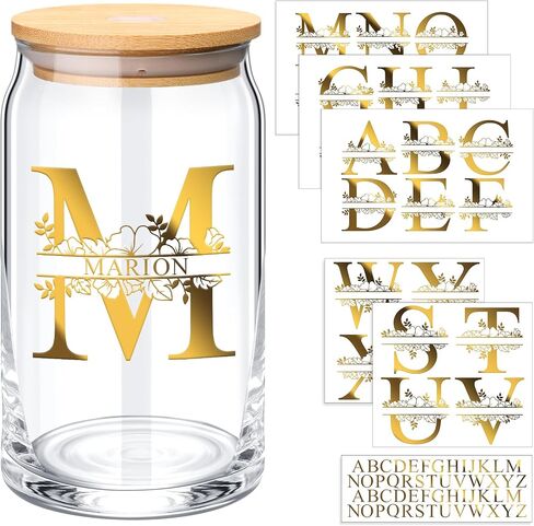 Janlaugh 10 Sheets UV DTF Cup Wrap Transfer Name Stickers Personalized Letter Stickers Split Monogram Stickers Waterproof Decals for DIY Car Piggy Bank Tumbler Cups, White in Kuwait