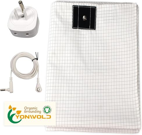 Organic Grounding Sheet 10% Silver Full/Double for Bed Sleeping Therapy with Safest Ground Adapter and Connection Cord 54X75 INCH in Saudi Arabia