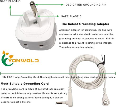 Organic Grounding Sheet 10% Silver Full/Double for Bed Sleeping Therapy with Safest Ground Adapter and Connection Cord 54X75 INCH in Saudi Arabia