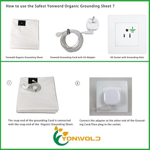 Organic Grounding Sheet 10% Silver Full/Double for Bed Sleeping Therapy with Safest Ground Adapter and Connection Cord 54X75 INCH in Saudi Arabia