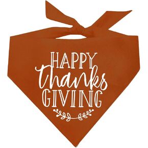 Happy Thanksgiving Dog Bandana (Dark Orange, OS 186)