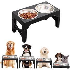 Premium Stainless Steel Dog Bowl with Non-Splash Water Bowl | Adjustable Height for Comfort