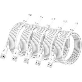 5 Packs USB to Ligtning Cable 10FT for iPhoe 14/13/12/11/Pro/Pro Max/SE/XS/XS Max/XR/X （White-3） in Saudi Arabia