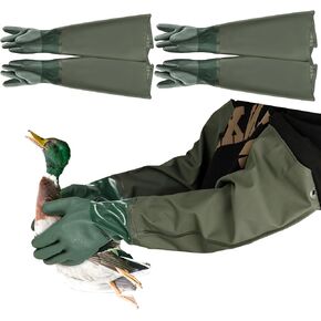Shoulder Length Duck Hunting Glove, Waterproof Waterfowl Decoy Duck Gloves, Trapping Gauntlet Gloves for Waterfowl Hunting