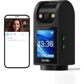 ZOSI Two Way Video Calling Camera with 2.8 inch HD Screen, C520M 2.5K Pan Tilt Indoor Smart Home WiFi Security Camera Monitor with Phone App, Motion Detection, for Baby Elderly Nanny Pet Dog, Plug-in