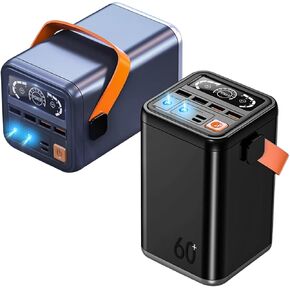 Portable Charger 60000 mAh Power Bank,Power station 45W Fast Charging External Battery Pack,LED Display USB-C,for iPhone,Android,Samsung Galaxy,Travel Camping,Etc,Huge Capacity Outdoor Generator(Blue)