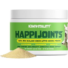 Green Lipped Mussel Powder for Dogs & Cats - Premium Hip & Joint Support for Joints, Tendons, Ligaments (100 Grams, Up to 300 Servings)