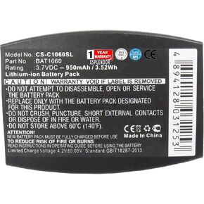 XPS Replacement Battery for 3M C1060 C1060 Wireless Intercom RF1060 T-1 T-1 Drive-Thru headsets XT-1 PN 3M BAT1060 CP-SN3M XT-1 950mAh