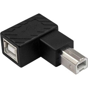 محول Duttek USB B 2.0، محول كابل طابعة USB 2.0 من النوع B، محول USB B 2.0 زاوية قائمة ذكر إلى أنثى لكابل تمديد قصير للطابعة، الماسح الضوئي، محرك الأقراص الصلبة المحمول والمزيد