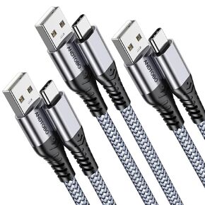 USB C Cable, [3 Pack] 3.1A USB to USB C Fast Charging Nylon Braided USB C Charger for iPhone 16/16 Pro/16 Plus/16 Pro Max, iPhone 15, Samsung S21 S22 S23 S23+ S20 S10 S9, Note 20, Pixel 7-3.3FT