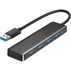 USB Hub, 4-Port USB 3.0 Hub USB Splitter USB Expander Ultra Slim Portable USB Hub for Laptop, Xbox, Flash Drive, HDD, Console, Printer, Camera,Keyborad, Mouse Compatible with Windows, Mac, Linux, etc.