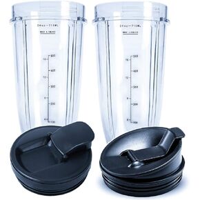أكواب بوزن 24 أونصة، متوافقة مع BL480، BL490، BL640، BL680 مناسبة لخلاطات سلسلة Nutri Ninja Auto IQ (عبوة من قطعتين) in Kuwait