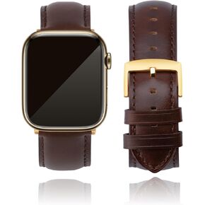 Leather Watch Bands Compatible with Apple Watch 49mm 46mm 45mm 44mm 42mm, Top Grain Genuine Leather Straps Replacement Band for iWatch Series 10 9 8 7 6 5 4 3 2 1 SE2/1 Ultra2/1