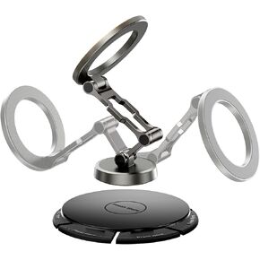 Magnetic Phone Holder for Car, 360° Foldable Mag-Safe Car Mount Fits iPhone 16, [Exclusive Octopus Adhesive] Magnetic Car Phone Holder Mount, [All-Metal] Car Phone Holder Magnetic for iPhone 16 15 14