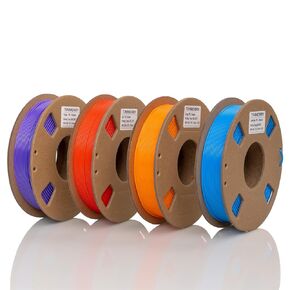 TPU Filament 1.75mm Bundle, TINMORRY 3D Printer Filament Bundle, 200g x 5 spools, Transparent + Transparent Orange + Transparent Yellow + Transparent Violet + Transparent Emerald Green