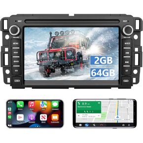 Car Stereo Radio for Chevy Silverado Tahoe GMC Sierra Yukon, Android 13 with CarPlay Android Auto Bluetooth GPS Navigation Touch Screen Head Unit, 7 Inch IPS Screen 2GB RAM+ 64GB ROM