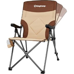 كراسي التخييم KingCamp مسند ظهر قابل للتعديل، كرسي قابل للطي عالي التحمل، كرسي تخييم مستلق، كرسي حديقة خارجي، كرسي تخييم مبطن عالي الظهر للبالغين (كاكي/قهوة) in Kuwait