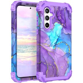 Hocase for Galaxy S24 FE Case, Heavy Duty Shockproof Protection Soft Silicone Rubber+Hard Plastic Bumper Hybrid Protective Case for Samsung Galaxy S24 FE (6.7") 2024 - Mandala in Galaxy