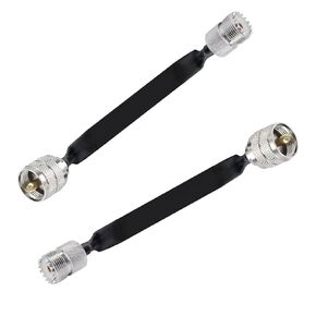 2 Pack 20cm Length UHFJK Cable Door/Window Pass Through Flat Coaxial Cable SO239 UHF Female to to PL-259 Male 50 Ohm RF Coax Pigtail Cable