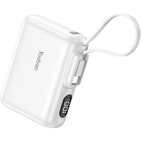 شاحن محمول Yoobao مع كابل USB C مدمج، وبنك طاقة 10000 مللي أمبير في الساعة شحن سريع، وشاشة LED لأساسيات السفر للهاتف الخلوي، وحزمة بطارية لهاتف iPhone 15 16 Android Samsung