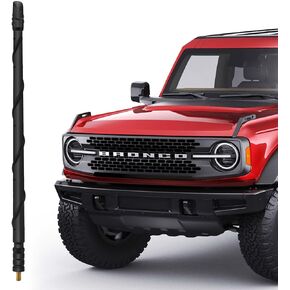 FieryRed 13 Inch Antenna for Ford Bronco 2021-2024, Upgade Spiral Flex Rubber Antenna Replacement for Car FM AM Radio Reception, Ford Bronco Accessories