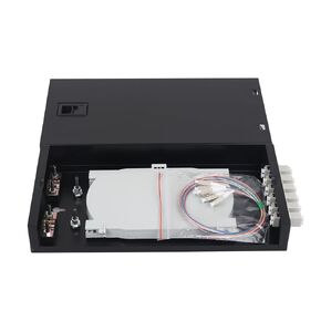 Xunsomten-6 Duplex Mutilmode 12 Port LC-OM2 Rack Mount Enclosure Box + Splice Trays Fiber Cables LC-UPC Kit Cabinet(Include Pigtail & Couplers)