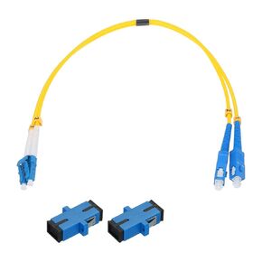 MECCANIXITY 1Pcs 1Ft LC-SC/UPC Fiber Optic Patch Cable Single Mode Duplex Cable with 2Pcs SC Simplex Coupler LSZH Jumper Fiber Optical for Network Transceiver Instrumentation,OS2 Grade