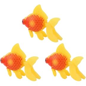 3 Pack Gold,orange Artificial Aquarium Fishes Fake Fish Plastic Fish Aquarium Moving Fishes Ornament Decoration Orange Goldfish for Aquarium Fish Tank Aquarium Décor Thematic Ornaments Décor