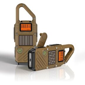 Walkie Talkies for Adults Rechargeable, FM/NOAA Emergency Radios with Weather Alerts, LED Flashlight & SOS Alarm, Solar Powered Hand Crank Long Range 2 Way Radios Walkie Talkie with USB Charged